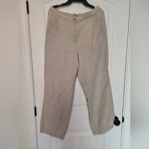 LL Bean 100% Linen Classic Pants
